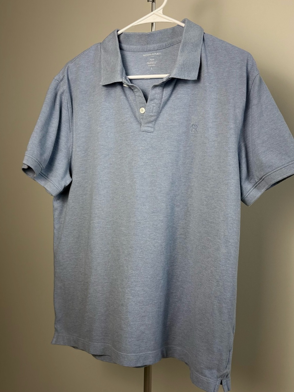 Banana Republic Men's Heather Sky Polo
